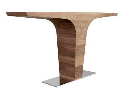 Walnut console with stainless steel base - TINNA