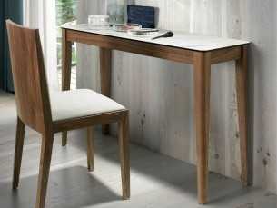 Walnut console table with porcelain marble top - VALENTINO