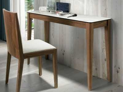 Walnut console table with porcelain marble top - VALENTINO