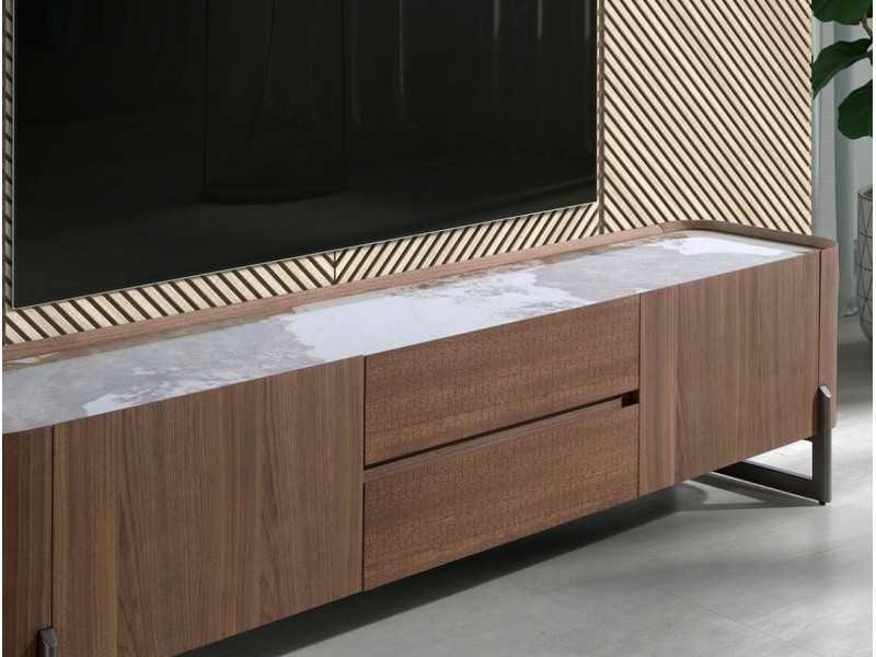 Mueble TV de nogal con tapa cerámico - SYMI