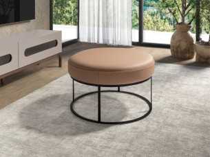 Banc rond design recouvert de cuir véritable - ALMA