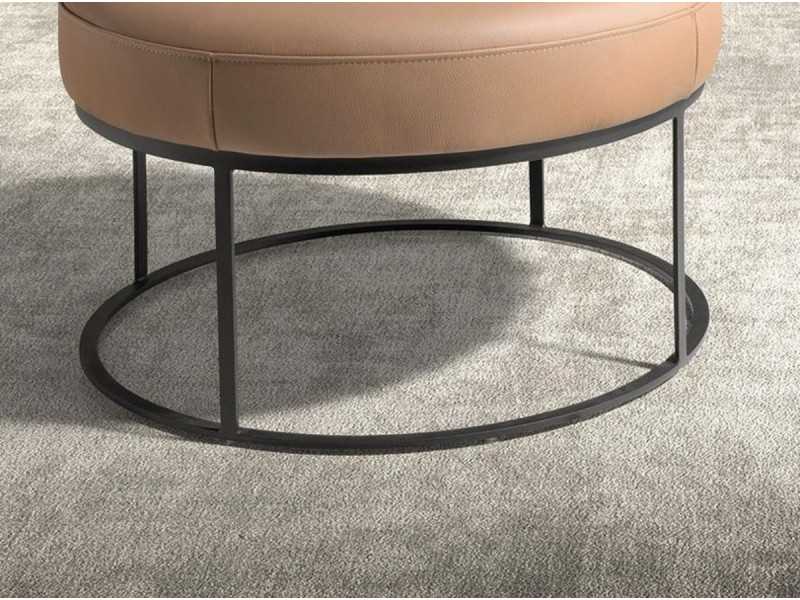 Banc rond design recouvert de cuir véritable - ALMA