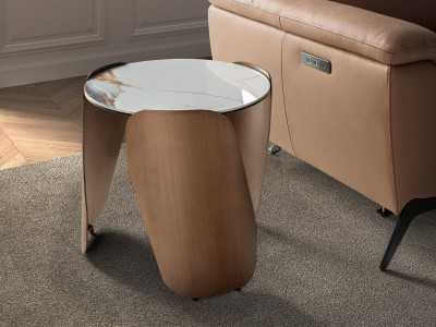 Designer corner table with porcelain marble top - ABACO R