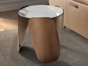 Table d'angle design avec plateau en marbre porcelaine - ABACO R 2
