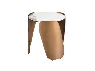 Table d'angle design avec plateau en marbre porcelaine - ABACO R