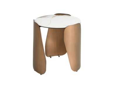 Mesa de rincón de diseño con tapa de mármol porcelánico - ABACO R