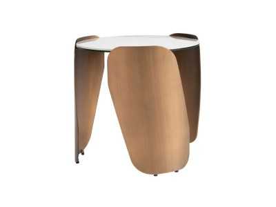 Table d'angle design avec plateau en marbre porcelaine - ABACO R