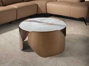 Designer coffee table with porcelain marble top - ABACO C
