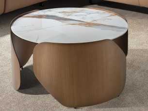 Table basse design avec plateau en marbre porcelaine - ABACO C 2