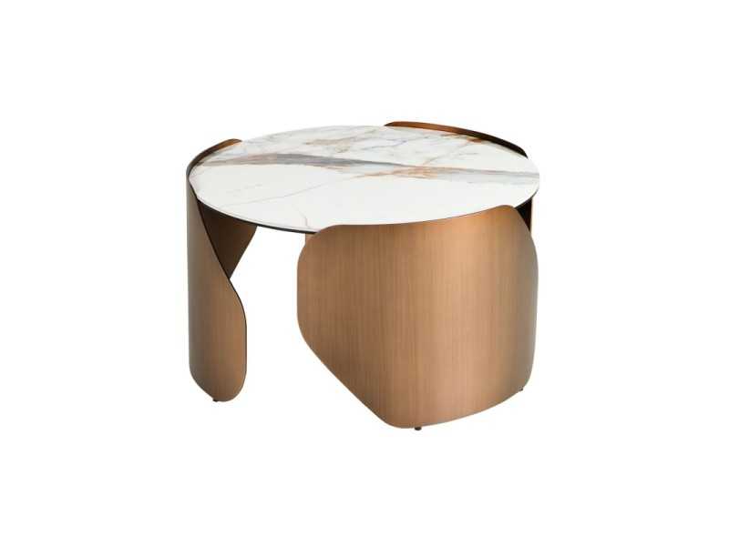 Table basse design avec plateau en marbre porcelaine - ABACO C