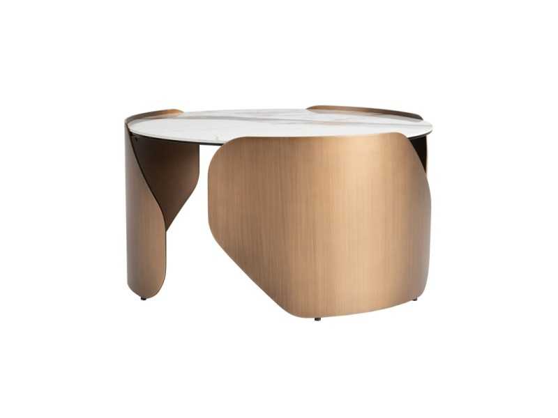 Mesa de centro de diseño con tapa de mármol porcelánico - ABACO C