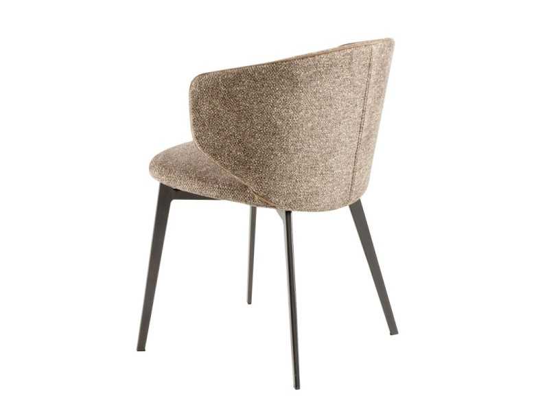 Chaise design moderne revêtue de tissu avec pieds en acier inoxydable - ABACO ROND