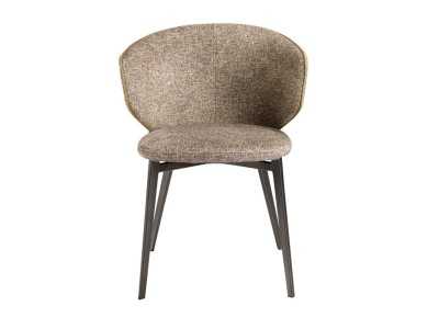 Modern design chair upholstered in fabric with stainless steel legs - ABACO ROND