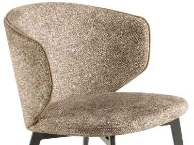 Chaise design moderne revêtue de tissu avec pieds en acier inoxydable - ABACO ROND