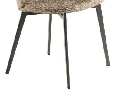 Modern design chair upholstered in fabric with stainless steel legs - ABACO ROND