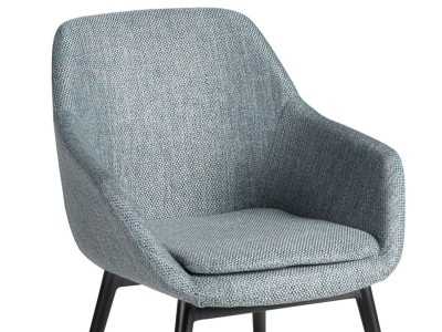 Silla tapizada en tela con patas de acero inoxidable - ABACO EXT