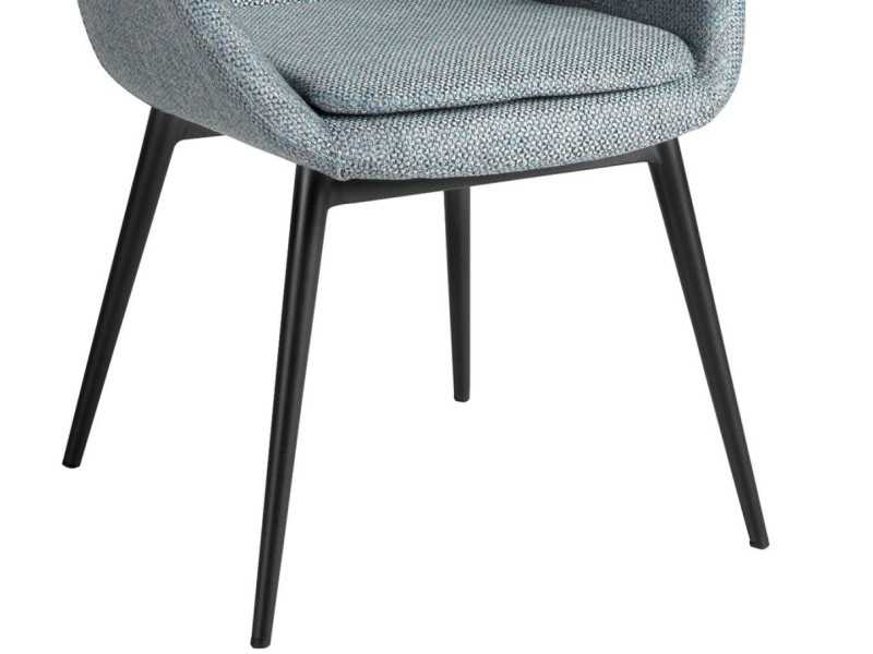 Silla tapizada en tela con patas de acero inoxidable - ABACO EXT
