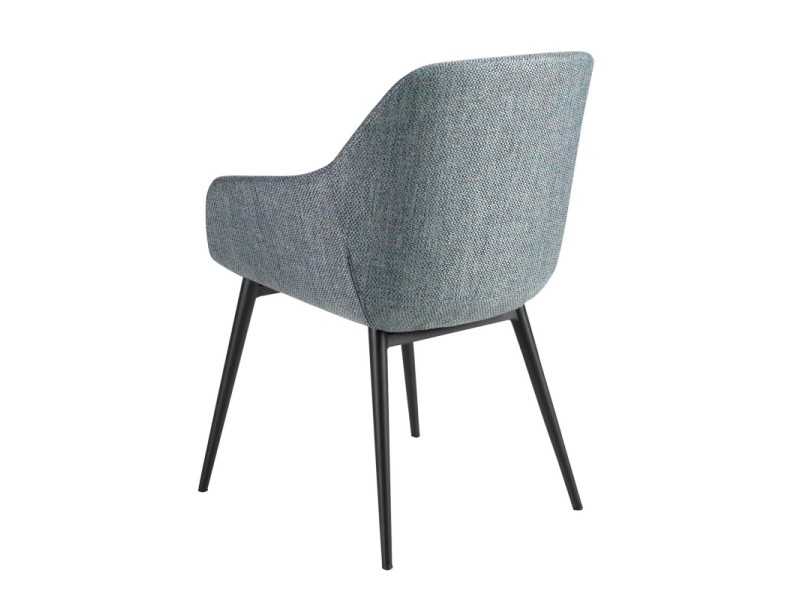 Chaise tapissé en tissu avec pieds en acier inoxydable - ABACO EXT