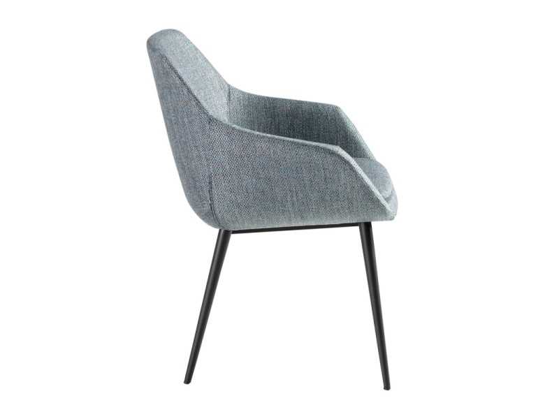Silla tapizada en tela con patas de acero inoxidable - ABACO EXT