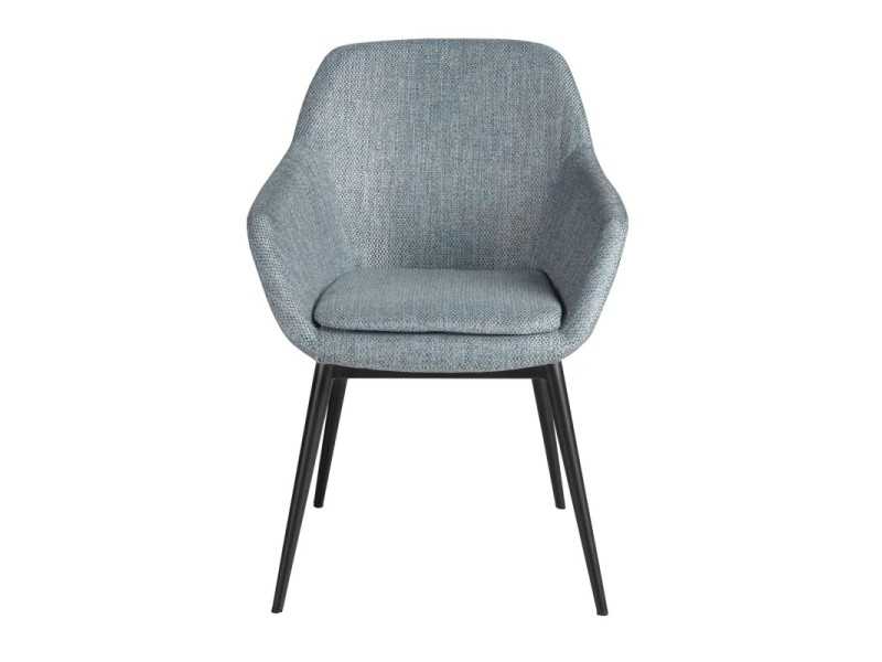 Fabric upholstered chair with stainless steel legs - ABACO EXT