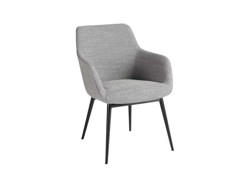 Fabric upholstered chair with stainless steel legs - AABRIA