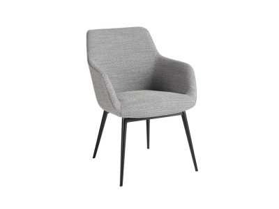 Chaise tapissé en tissu avec pieds en acier inoxydable - AABRIA