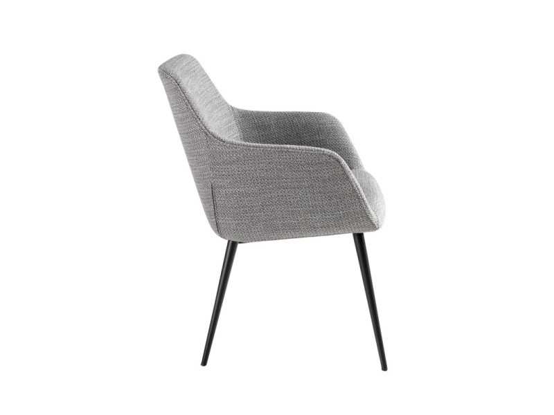 Fabric upholstered chair with stainless steel legs - AABRIA
