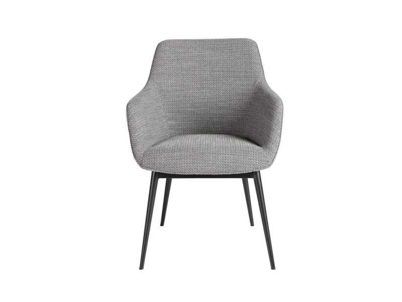 Chaise tapissé en tissu avec pieds en acier inoxydable - AABRIA