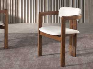 Designer chair in solid wood and upholstered - VADUZ 2