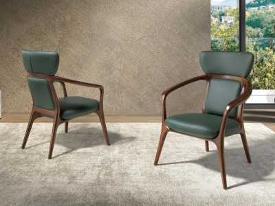 Sillón de diseño moderno tapizado en piel sintética - ABELLO