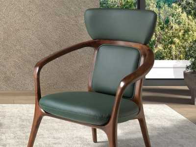 Fauteuil au design moderne recouvert de cuir synthétique - ABELLO