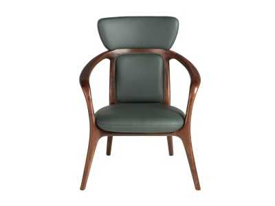 Modern design armchair upholstered in synthetic leather - ABELLO