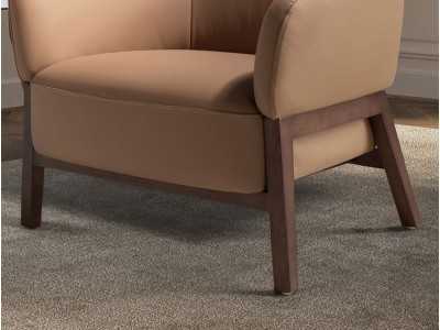 Fauteuil au design moderne tapissé de cuir véritable - ABERDEEN