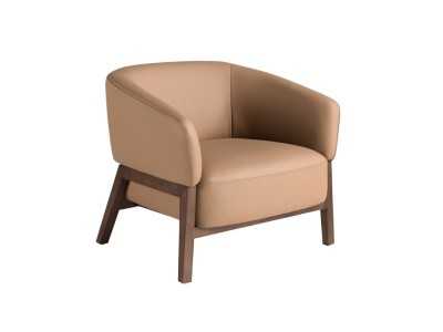 Sillón de diseño moderno tapizado en piel genuina - ABERDEEN