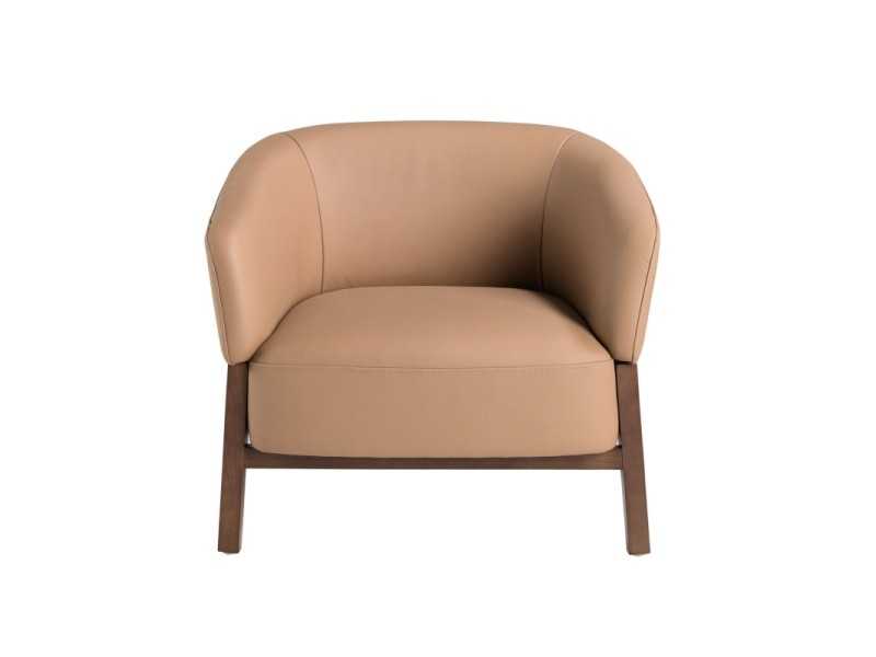 Sillón de diseño moderno tapizado en piel genuina - ABERDEEN