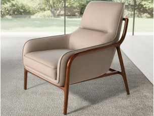 Modern design armchair upholstered in genuine leather - ABACON 2