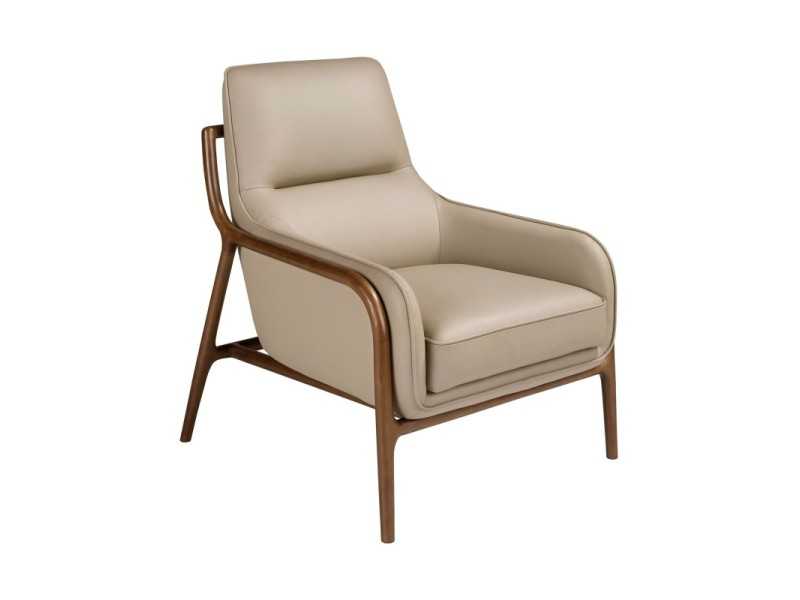 Fauteuil au design moderne tapissé de cuir véritable - ABACON