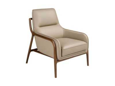 Fauteuil au design moderne tapissé de cuir véritable - ABACON