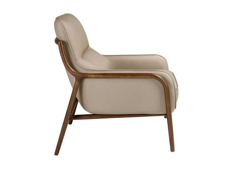 Modern design armchair upholstered in genuine leather - ABACON