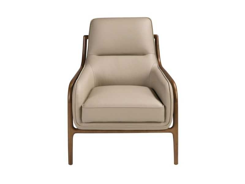Fauteuil au design moderne tapissé de cuir véritable - ABACON