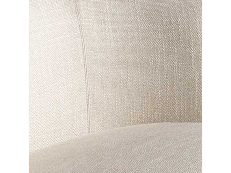 Fauteuil design tapissé de tissu avec pieds en acier inoxydable marron - COQUETTE