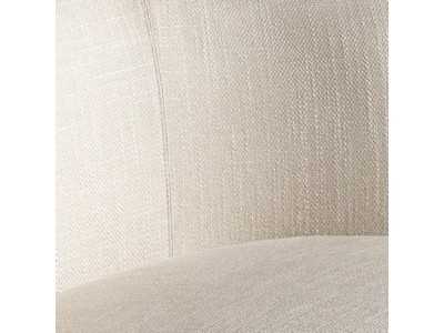 Designer armchair upholstered in fabric with brown stainless steel legs - COQUETTE