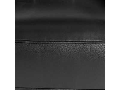 Fauteuil vintage tapissé de cuir noir véritable - DERBY