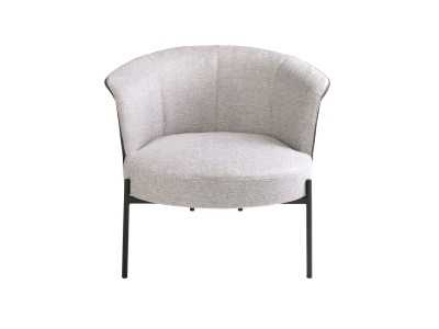 Fauteuil design tapissé avec structure en acier inoxydable - MATTIA