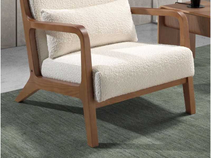 Designer armchair in exposed wood - PAOLO