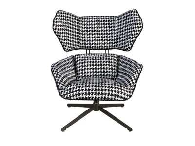 Sillón giratorio de diseño moderno con base de acero inoxidable - TAYLOR