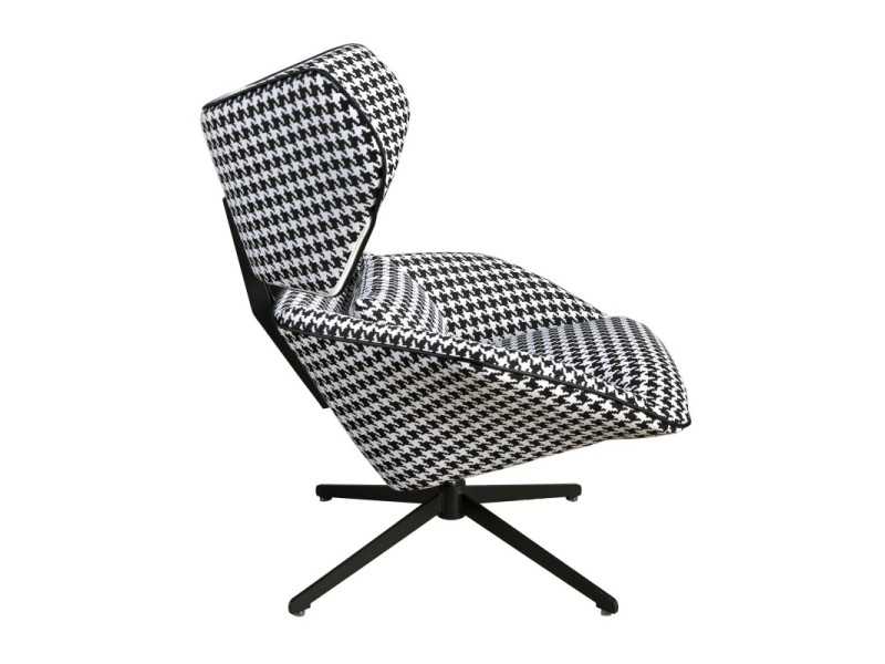 Modern design swivel armchair with stainless steel base - TAYLOR