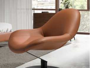 Swivel chair with matte black stainless steel base - VOLARE 2