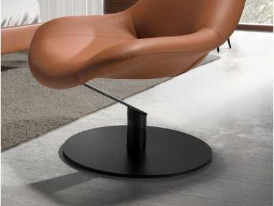 Fauteuil pivotant avec piètement en acier inoxydable noir mat - VOLARE