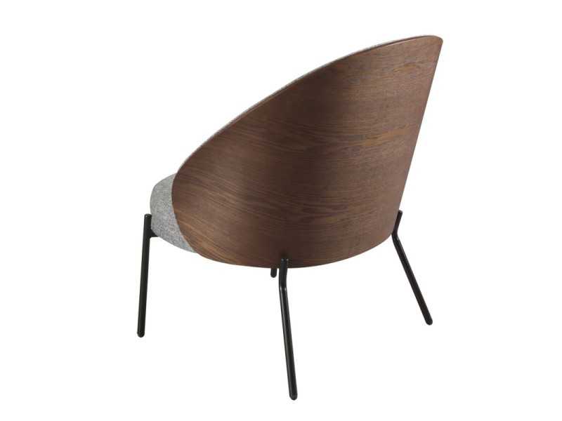 Fauteuil design moderne avec structure en bois et pieds en acier inoxydable - TALLIN